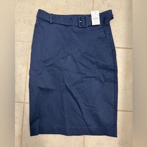 NWT Navy Jcrew belted pencil skirt size 0